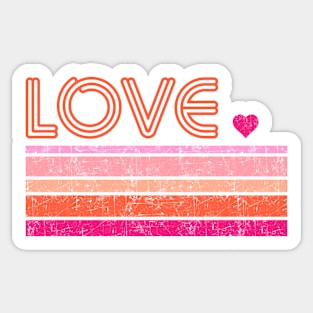 Retro Love Valentines Day Sticker